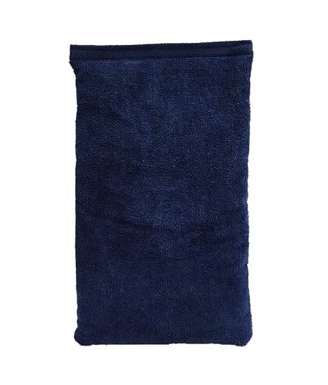 Microwavable Heating Pad, Rice Filled, Plush Cotton Cover, Natural, No Scents Added, Handcrafted in the USA, Back, Neck Pain, Arthritis, Cramps (Navy Blue)
