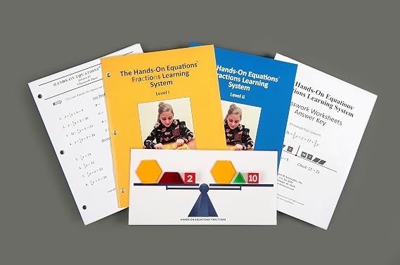 The Hands-On Equations FRACTIONS Learning System. A manipulatives-based introduction to fractional linear equations.