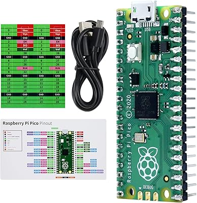 Freenove Raspberry Pi Pico Board Pre-Soldered Header, Dual-core Arm Cortex-M0 Microcontroller, Development Board, Python C Java Code, Tutorial Example Projects