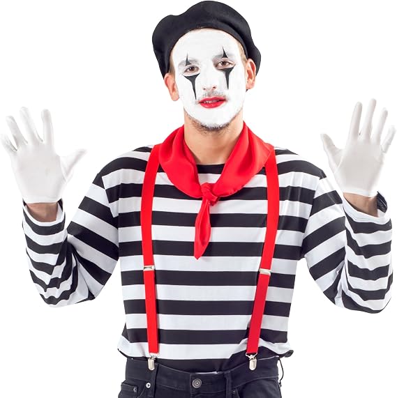 Men's Mime Halloween Costume Set