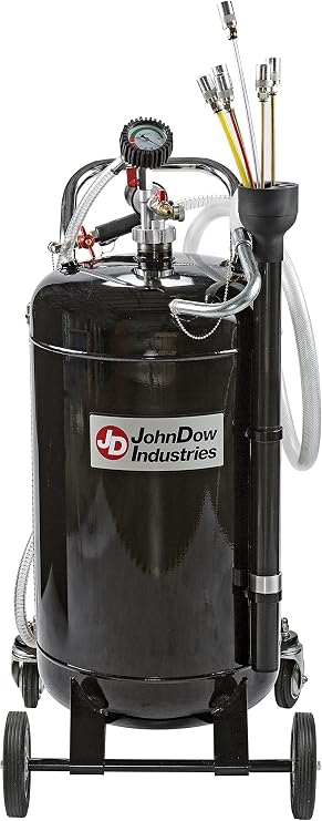 JohnDow Industries JDI-20EV 20-Gallon Fluid Evacuator with Venturi Vacuum System, Vacuum Gauge, 7 Foot Suction Hose, Self Evacuating, Probes & Adapters, Convenient Storage Tube, and Portable Operation