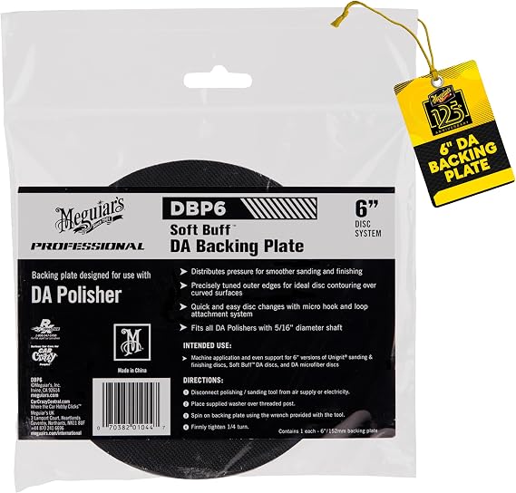 Meguiar's 6" DA Backing Plate - Pair With Foam or Microfiber Pads for Dual Action Polishing - DBP6