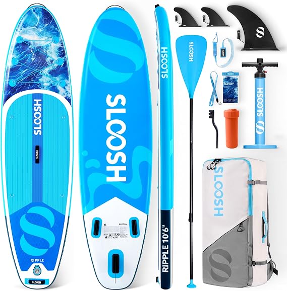 SLOOSH Inflatable Stand Up Paddle Board for Adult, Inflatable Paddle Boards with Premium Accessories, Non-Slip EVA Deck, Ultra-Light Carry Bag Pump, Blow Up SUP for All Skill Levels