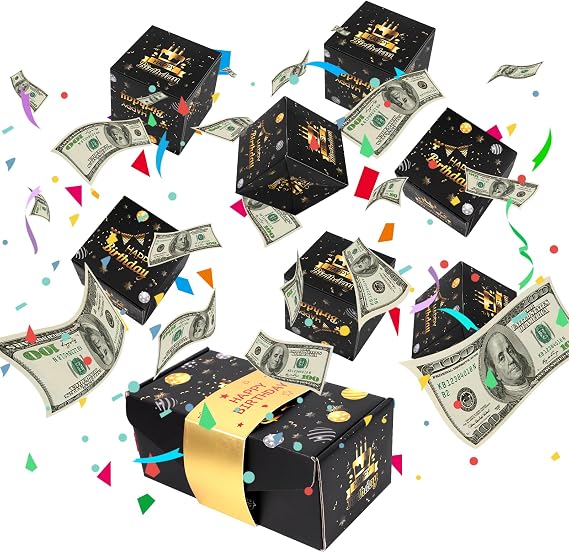 Exploding Gifts Box, Surprise Birthday Money Boxes for Cash Gifts Pop Up