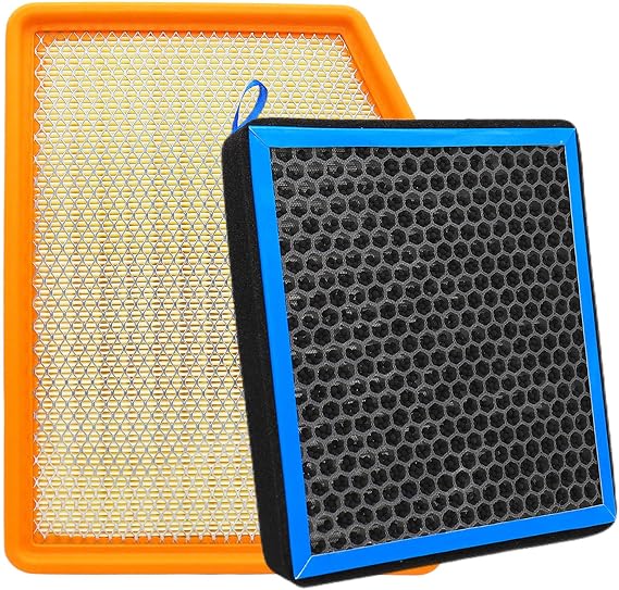 Engine & Cabin Air Filter Kit for 2020-2026 Chevy Silverado 1500 2500 3500,2019-2026 GMC Sierra,2021-2026 GMC Yukon/GMC Yukon XL/Chevy Tahoe/Chevy Suburban/Cadillac Escalade,replace 84121219 13508023