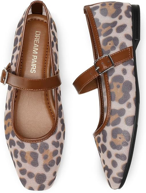 DREAM PAIRS Women's Square Toe Mary Jane Flats