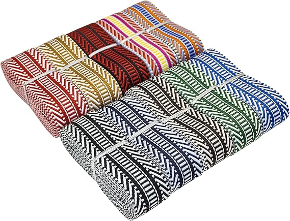 Assorted Jacquard Cotton Webbing 1.5" x 20yd for Bag Straps