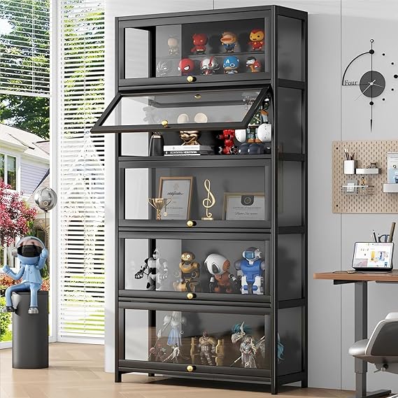 Display Cabinet with Acrylic Glass Doors 67.7'' Tall Curio Cabinet - Collectibles Toy Organizers Rack & Display Shelf - Bookcase for