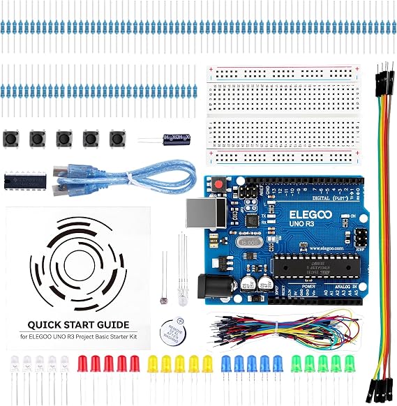 ELEGOO UNO Project Basic Starter Kit with Tutorial and UNO R3 Board Compatible with Arduino IDE for Beginner | with Tutorial and UNO R3 Board for Beginners