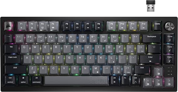 Corsair K65 Plus Wireless RGB 75% Mechanical Gaming Keyboard Black/Gray