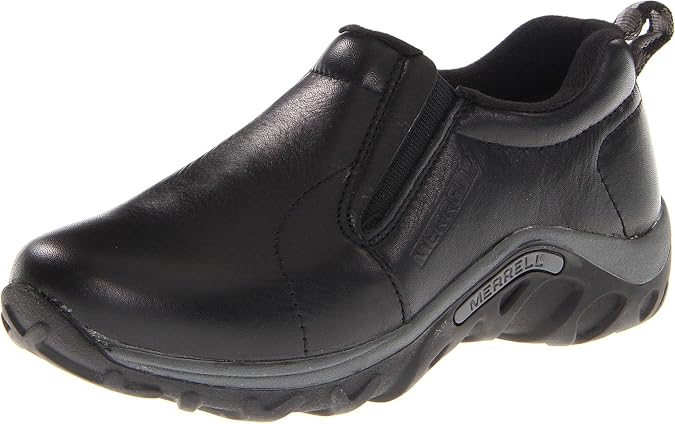 Merrell Jungle Moc Moccasin, Black Leather, 5.5 US Unisex Big Kid