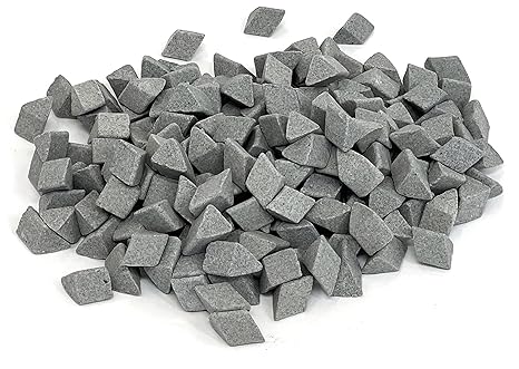 Winona Van Norman 3/8" Ceramic Tumbling & Vibratory Media - Small Angle-Cut Polyhedron Triangles, Medium Cut for Deburring & Polishing (10lbs)