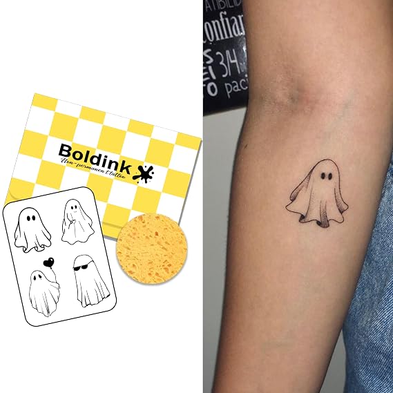 Cartoon Ghost Semi Permanent Tattoos for Adults Kids Realistic Fake Tattoo