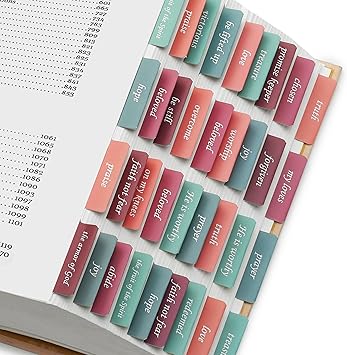 Mr. Pen- Topical Laminated Bible Tabs, 75 pcs, Spring Theme, Easy-to-Read & Apply, Tear Resistant Topic Tabs for Women and Men, Bible Study, Journaling, Prayer & Scripture Navigation