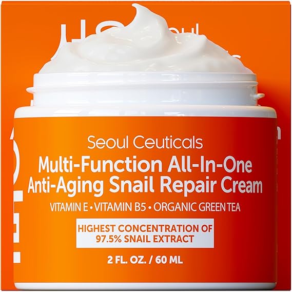 SeoulCeuticals 97.5% Snail Mucin Korean Face Moisturizer Day & Night Cream