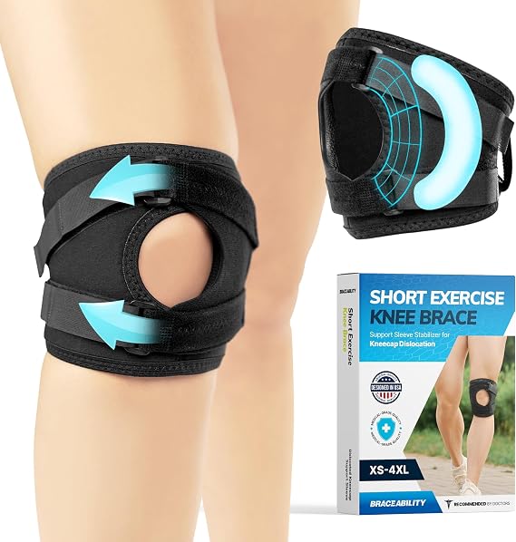 BraceAbility Patella Knee Brace for Women and Men - Patella Stabilizer Brace for Kneecap Dislocation, Patellofemoral Pain, Runners Knee, Tendonitis, MCL LCL Arthritis, Patellar Tendon, ACL (XL)
