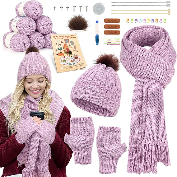 Katech Knitting Kit for Beginners Adults-Beginners Knitting Kit for Kids