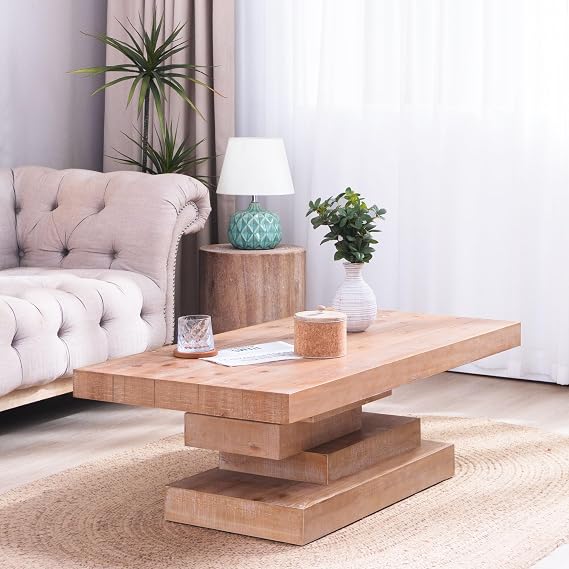 Modern Rustic Wood Coffee Table