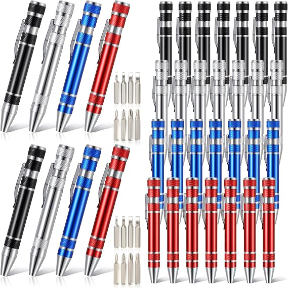 Mudder Pen Screwdriver Fathers Day Dad Gifts Multitool Handy Tool 8 in 1 Magnetic Pocket Screwdriver Precision Function for Mini Gadgets(36 Pieces)