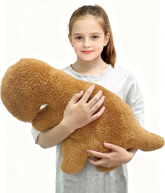 Isaacalyx Dino Nugget Pillow, 21 inch Large Soft Dinosaur Chicken Nuggets Pillow for Birthday Gifts, Dinosaur Theme Party Decorations
