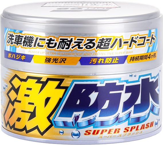 SOFT99 Water Block Wax Light 300 g - Hard Car Synthetic Wax Polish - Extreme Hydrophobicity - Maximum Water Repellency - Durable Paintwork Protection and Gloss - Kit with an Applicator Pad
