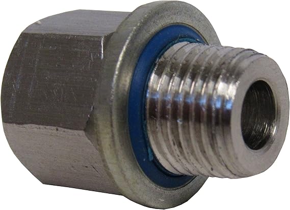 Stainless Steel Adapter 1/4 Inch NPT Female to 1/4 Inch BSPP Male with Sealing Washer, 304 SS, High-Pressure Conversion Fitting for Air and Water Systems, 3700 PSI Max Pressure