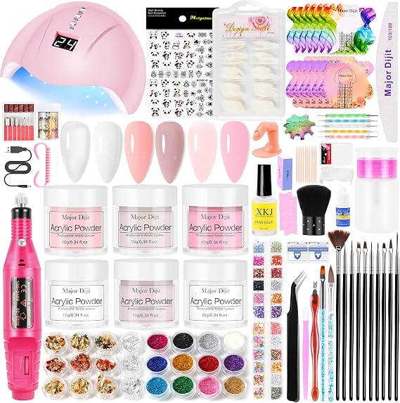 Acrylic Nail Kit Set Electric Drill Manicure Dryer Lamp Acrylic Nail 3D Art Manicure Supplies for beginners with everything | Acrylic Nail 3D Art Manicure Supplies for beginners with everything