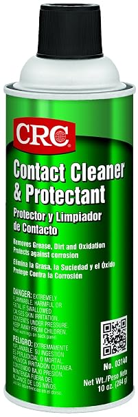 CRC Contact Cleaner and Protectant, 10 Wt Oz, Cleans Away Contaminants, Inhibits Corrosion by Leaving a Fine, Aerosol Spray (Pack of 1)