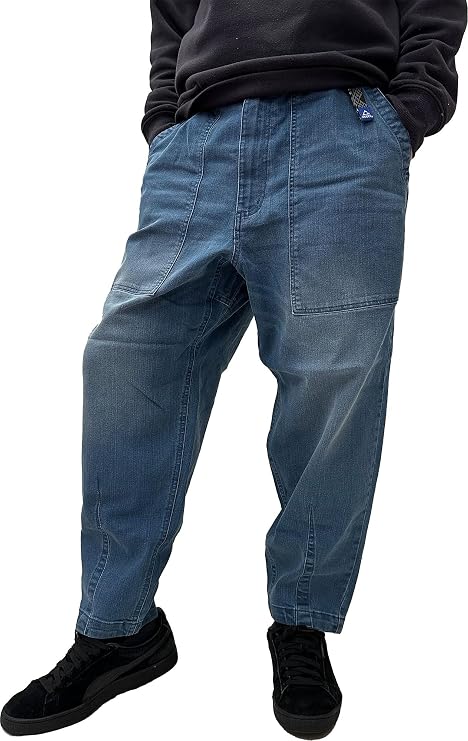 Jerry Balloon Pants Cotton Pants Denim Wide Pants Balloon Wide Men's Women's Large Sizes