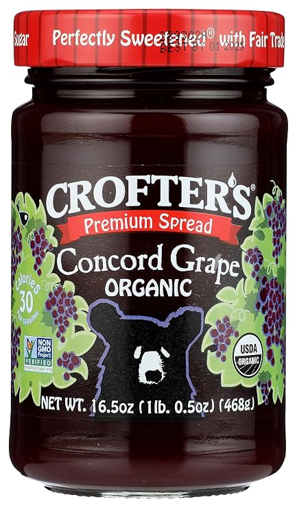 Crofters Organic Concord Grape Premium Spread, 16.5 Oz Jar