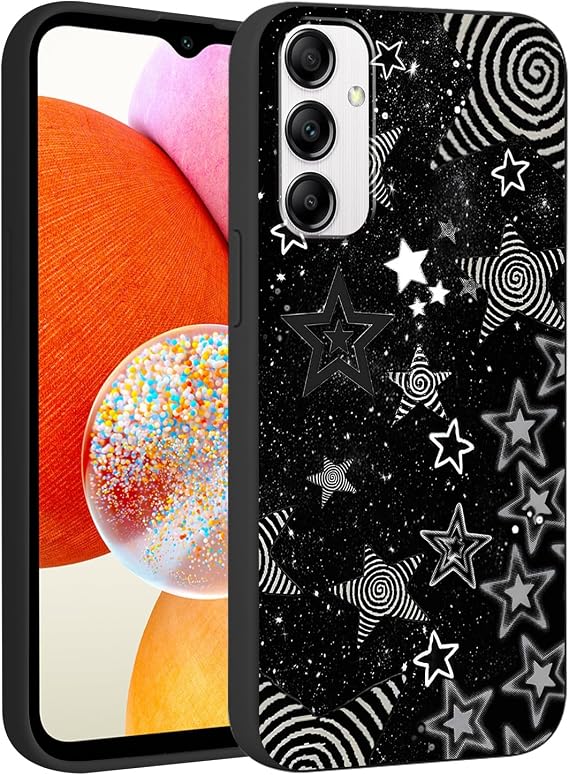 for Samsung Galaxy A14 5G 6.6'' Cute Cool Black Star Phone Case