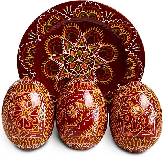 LOVARE Hand Painted Wooden Ukrainian Easter Eggs 2,5 Pysanky Mini Easter Egg Ornaments Wooden Chicken Eggs Pysanka Pysanky Supplies