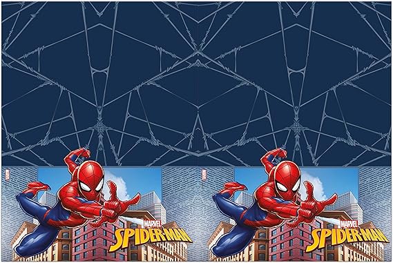 Procos 93866 - Tischdecke Spiderman Crime Fighter Größe 120 x 180 cm Plastik abwischbar Geburtstag Mottoparty