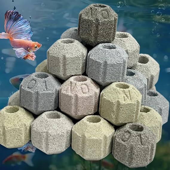 LIYAOLI Fish Tank Bio Media - 1000g, 2.2lb Bio Balls for Aquarium Filter & Pond | Biological Filter Media for Freshwater | Nitrogen Removing Bio Spheres | Aquarium Ceramic Media,with Filter Media Bag
