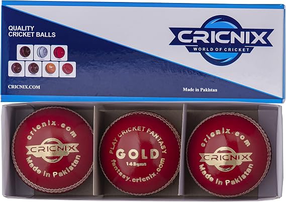Junior Leather Cricket Ball 142g for Training & Net Practice, Pack of 3 | Junior Cricket Ball for Cricket Bat | 142g Leather Ball Designed for Net Practice | Red Ball, Pink or White for Sport Outdoor