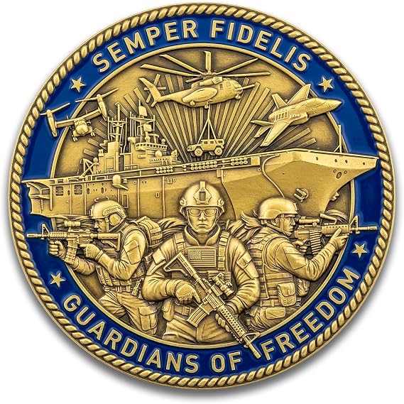 USA Challenge Coin - Marine Corps Challenge Coin Military Commemorative Coin, Solid Zinc Alloy - Marine Gifts for Men, Enlistment & Graduation Stole Display