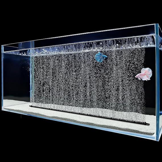 Aquarium Air Stones, 47.2in Long Deformable Rubber Fish Tank Bubbler, Air Bubble Wall Curtain Air Stones for Aquariums, High Dissolved Oxygen Diffuser Decorations for Saltwater Fresh Water