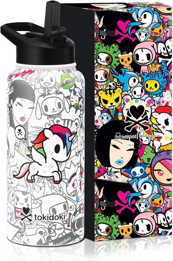tokidoki Unicorno Bottle, 32oz Insulated Stainless Steel Water Bottle