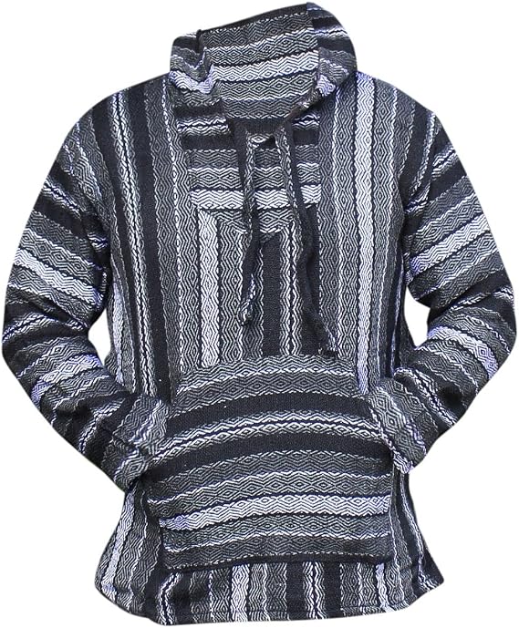 Del Mex Mexican Baja Hoodie Sweatshirt Pullover Jerga Surf Poncho Drug Rug