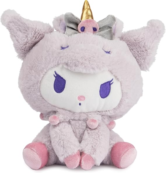 GUND Sanrio Kuromi 6" Plush Toy with Purple Unicorn Outfit; Ages 1+ | Promotes Exciting Character Roleplay, Early Sensory Discovery, and Creative Pop Culture and Fantasy Storytelling