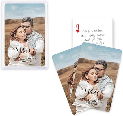 Weddingstar Custom Photo Printed Playing Card Guest Book | Personalized Deck of Cards for Wedding or Event Sign-in - Modern Love