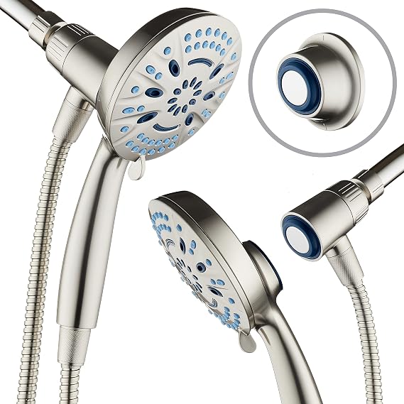 AquaCare Magneton 8-Mode High Pressure Handheld Shower Head with 2 Brackets