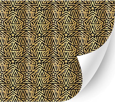 Glossy American Theme Patterned Adhesive Vinyl Gold Stars and Shapes, 13.5 x 12 - Die Craft Cutters Machine, DIY Craft Project, Scrapbooking, Car Decal