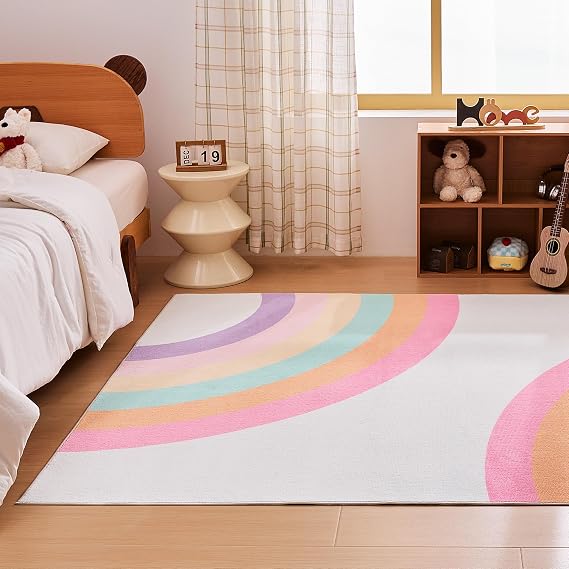 Sonive Rainbow Rug Soft Non-Slip Area Rug Washable 160x230cm