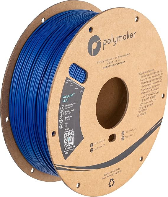 Polymaker Filament for 3D Printers, PolyLite PLA 3.0, 0.07 inch 1.75 mm Diameter, 2.2 lbs 1 kg Roll, Blue