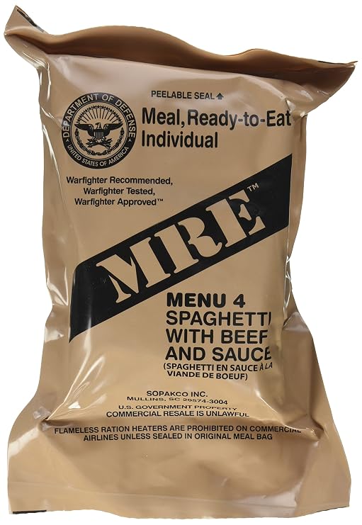 Spaghetti & Meat Sauce MRE Meal - Ultimate 2018, Jan 2018+ | MRE Complete Meal - Genuine US Military Surplus, Spaghetti with Meat Sauce, Inspection Date Jan 2018+