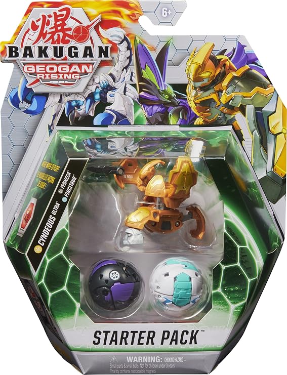 Bakugan Starter Pack 3-Pack, Cyndeous Ultra, Geogan Rising Collectible Action Figures