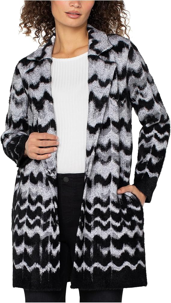 Liverpool Los Angeles Long Sleeve Open Front Sweater Coat