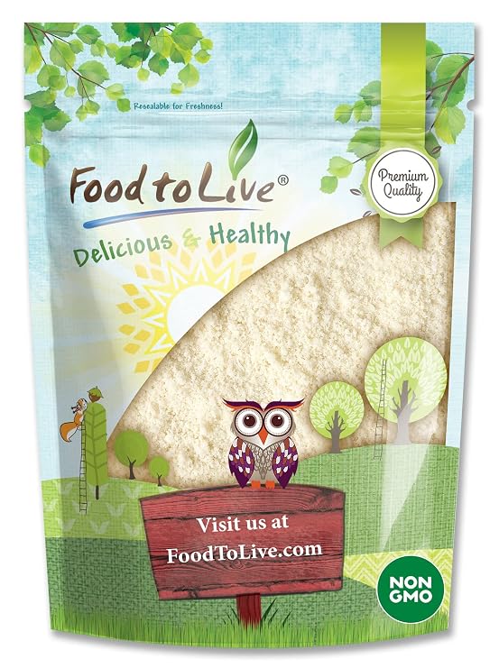 Food to Live - Blanched Almond Flour, 8 Ounces Finely Milled, Raw, Vegan, Keto, Paleo. Good Source of Fiber, Protein, Vitamin E, Copper.