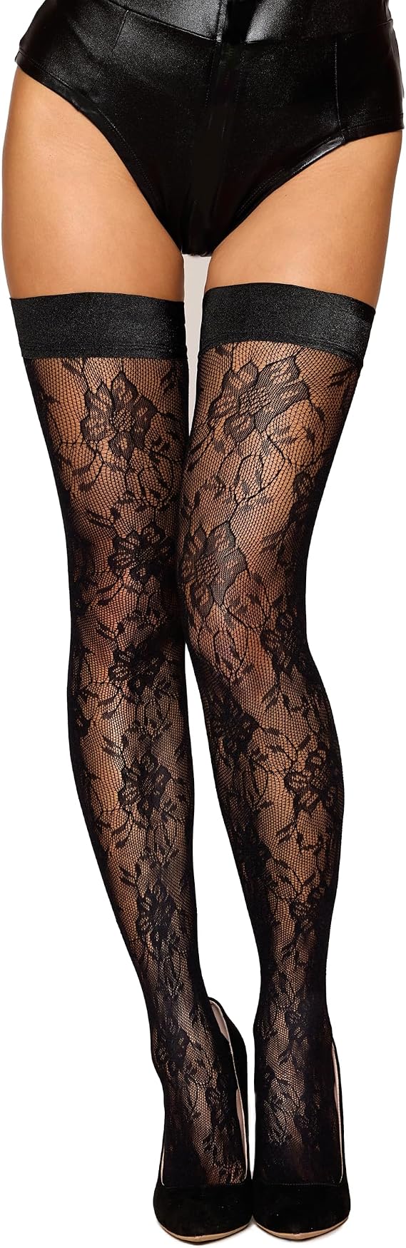 Dreamgirl Black Lace Thigh Highs